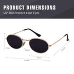 GIFIORE Oval Sunglasses for Women Men,Vintage Retro 90s Sunglasses Trendy Fashion Small Sun Glasses Unisex Style (Gold Frame Gre