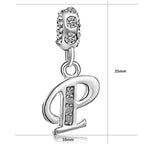 JMQJewelry P Letters Initials P Dangle Mom Grandma Wife Alphabet Crystal Charms for Bracelets Sister Christmas Dad Papa Jewelry