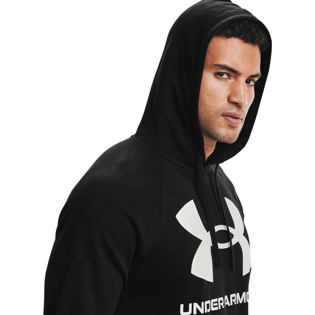 Under Armour Mens Rival Fleece Big Logo Hoodie , Black (001)/Onyx White , 4X-Large