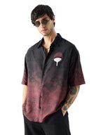The Souled Store Official Naruto: The Last Uchiha Mens Oversize Fit Half Sleeves Graphic Pattern Multi Color Shirt Cartoon 90s S