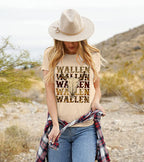 Wallen Shirt Women Funny Leopard Steer Skull Graphic Tee Top Country Music Shirt Western Short Sleeve Letter Print Shirt (Meduim