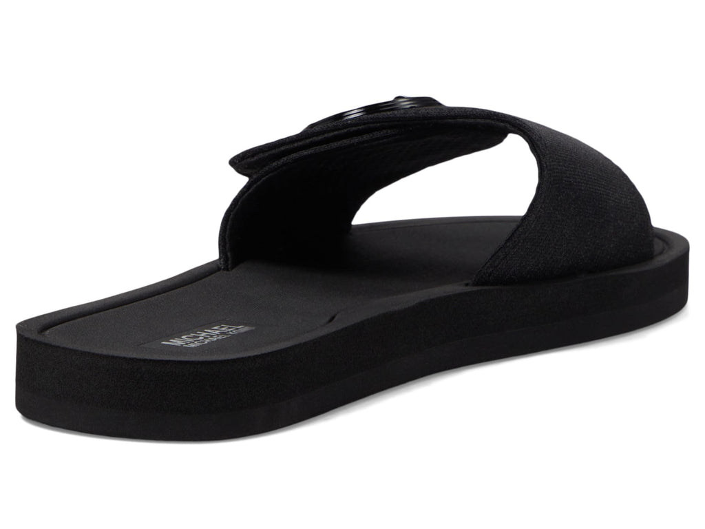 Michael Kors Women's MK Charm Slide Sport Sandal, Black, 6