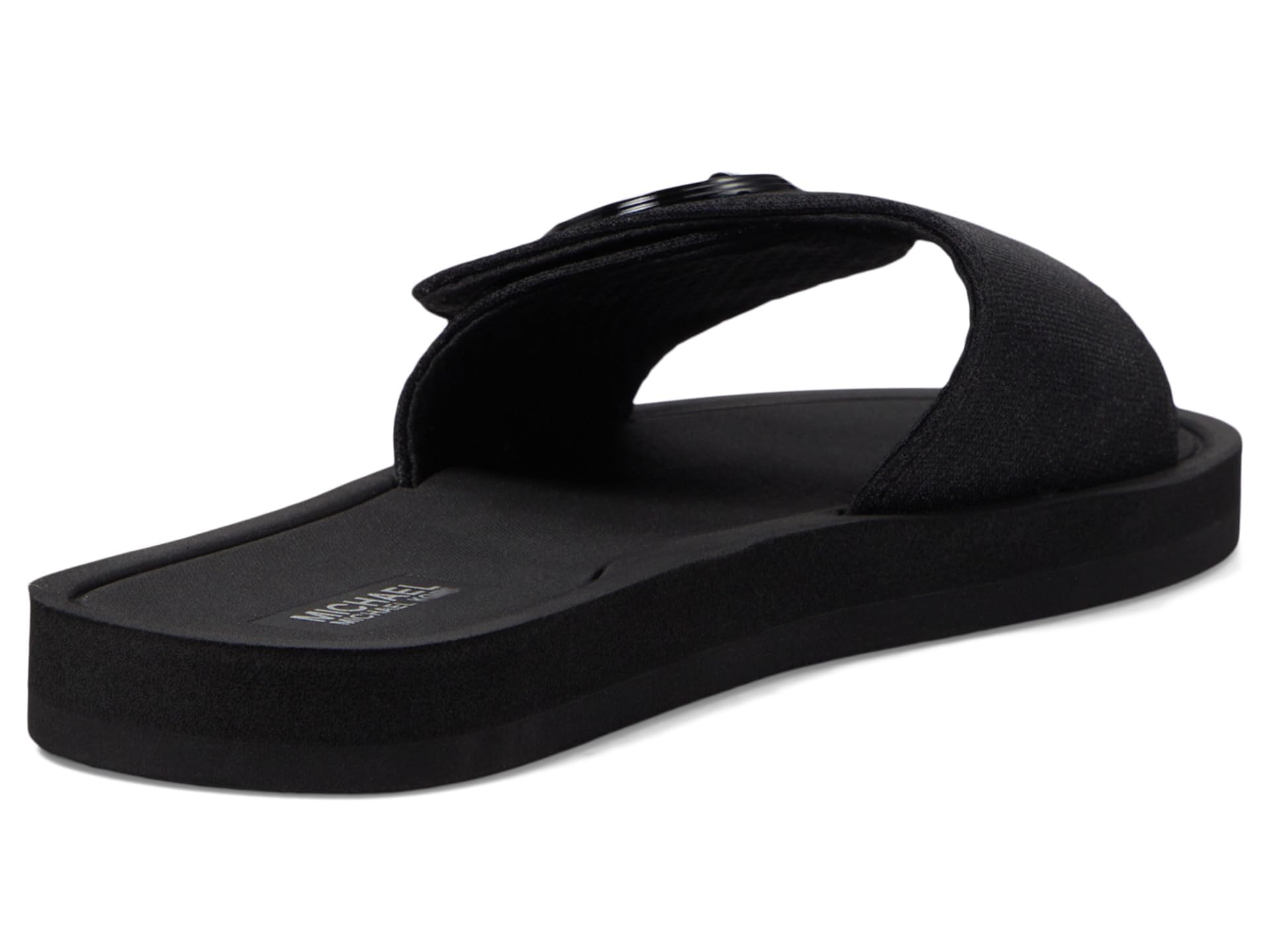 Michael Kors Women's MK Charm Slide Sport Sandal, Black, 6