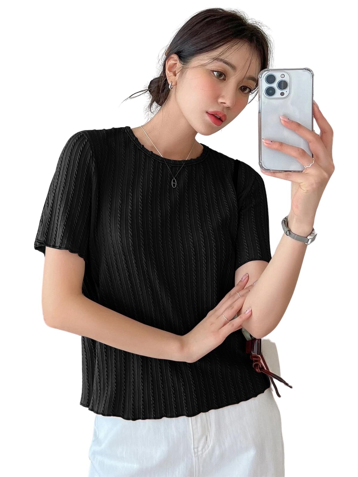 Greciilooks WomenS Fashion Tops  Crop Top, Loose Fit Oversized Shirts & Stylish Korean Tank Tops For Summer Wear