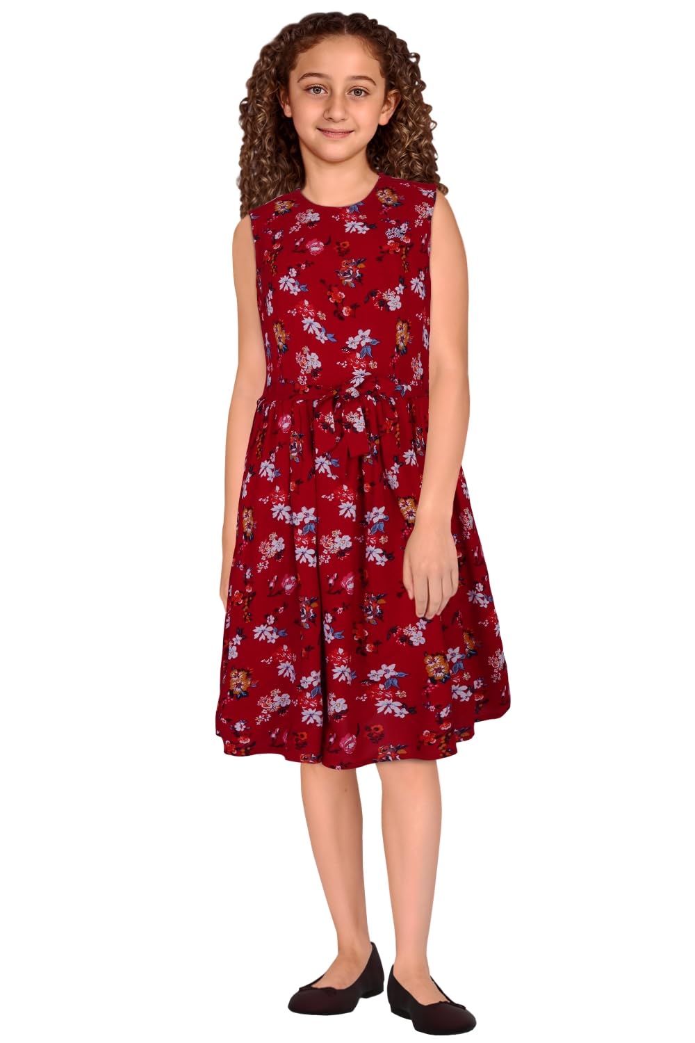 Allen Solly Women Regular Fit Printed Casual Sleeveless Round Neck Dress