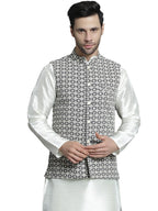 Jompers Mens Embroidered And Sequins Nehru Jacket