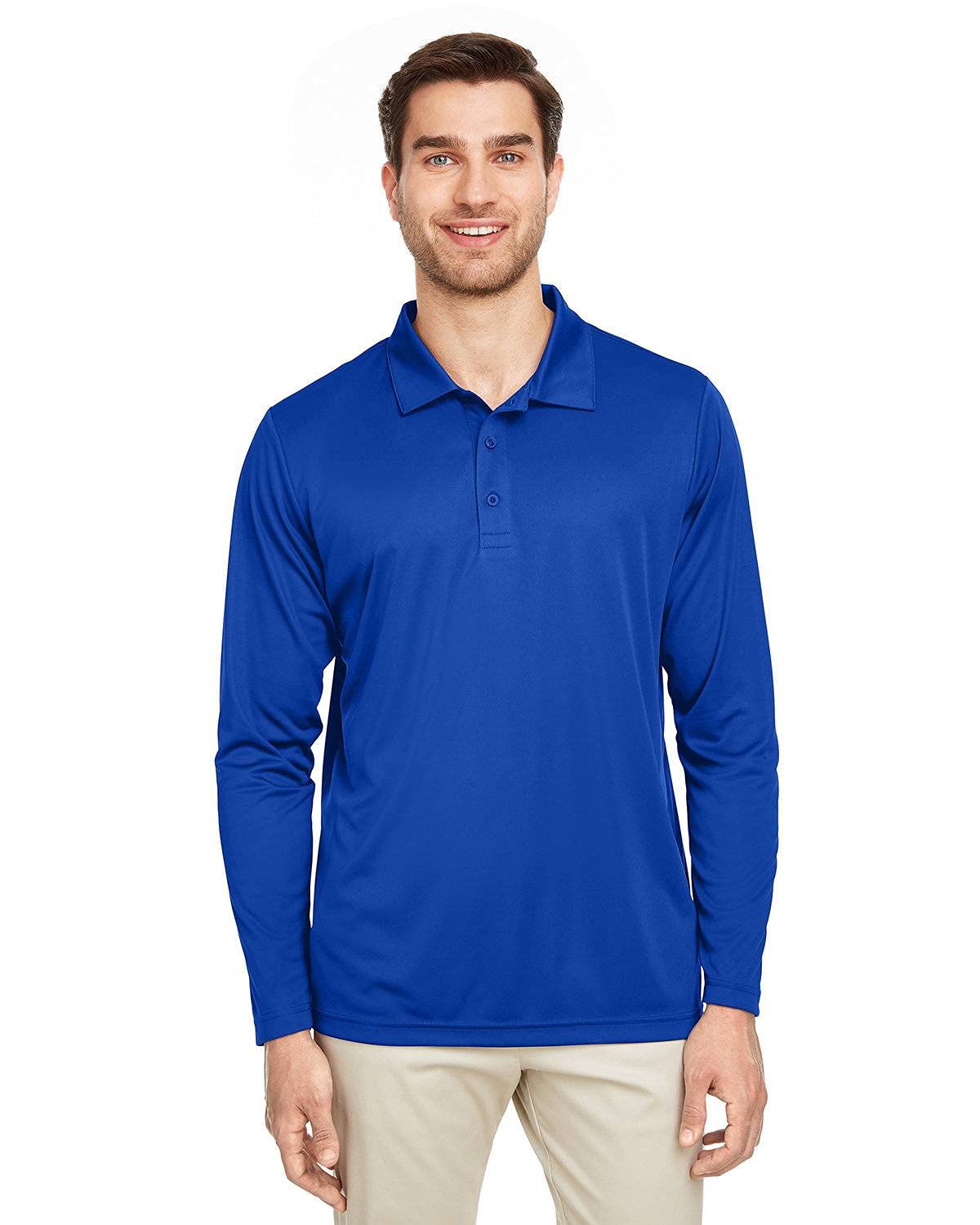 Mens Zone Performance Long Sleeve Polo - BLAcK - XS(D0102H7ZKD2)