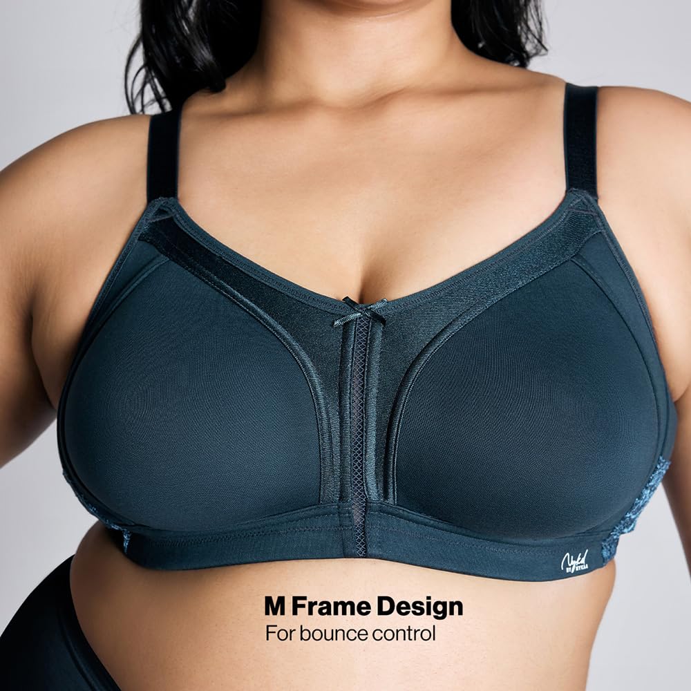 NYKD (NYB101 Cotton Non Padded & Non Wired Everyday Bra for Women | M-Frame Structure for Bounce Control with Full Coverage & Su