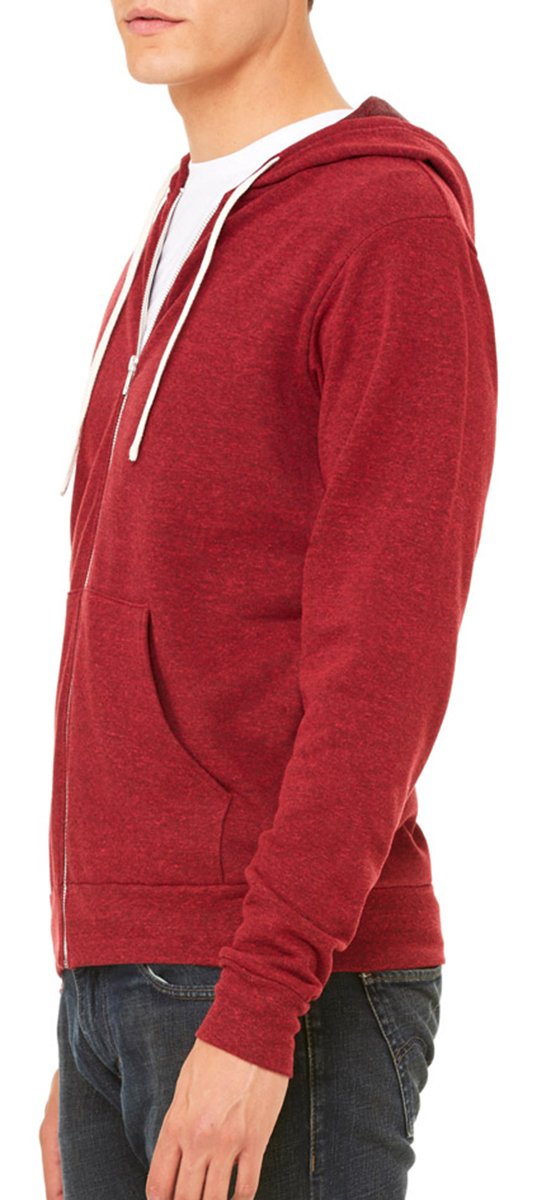 Unisex Triblend Sponge Fleece Full-Zip Hoodie - cHAR BLK TRIBLND - XS(D0102H7WFJ6)