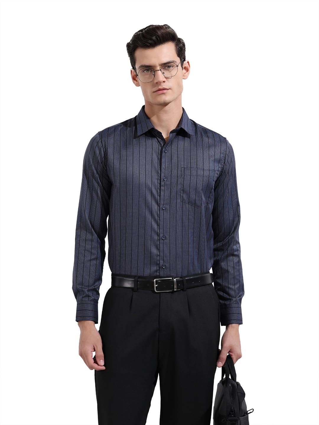 The Indian Garage Co Mens Slim Fit Striped Formal Shirt