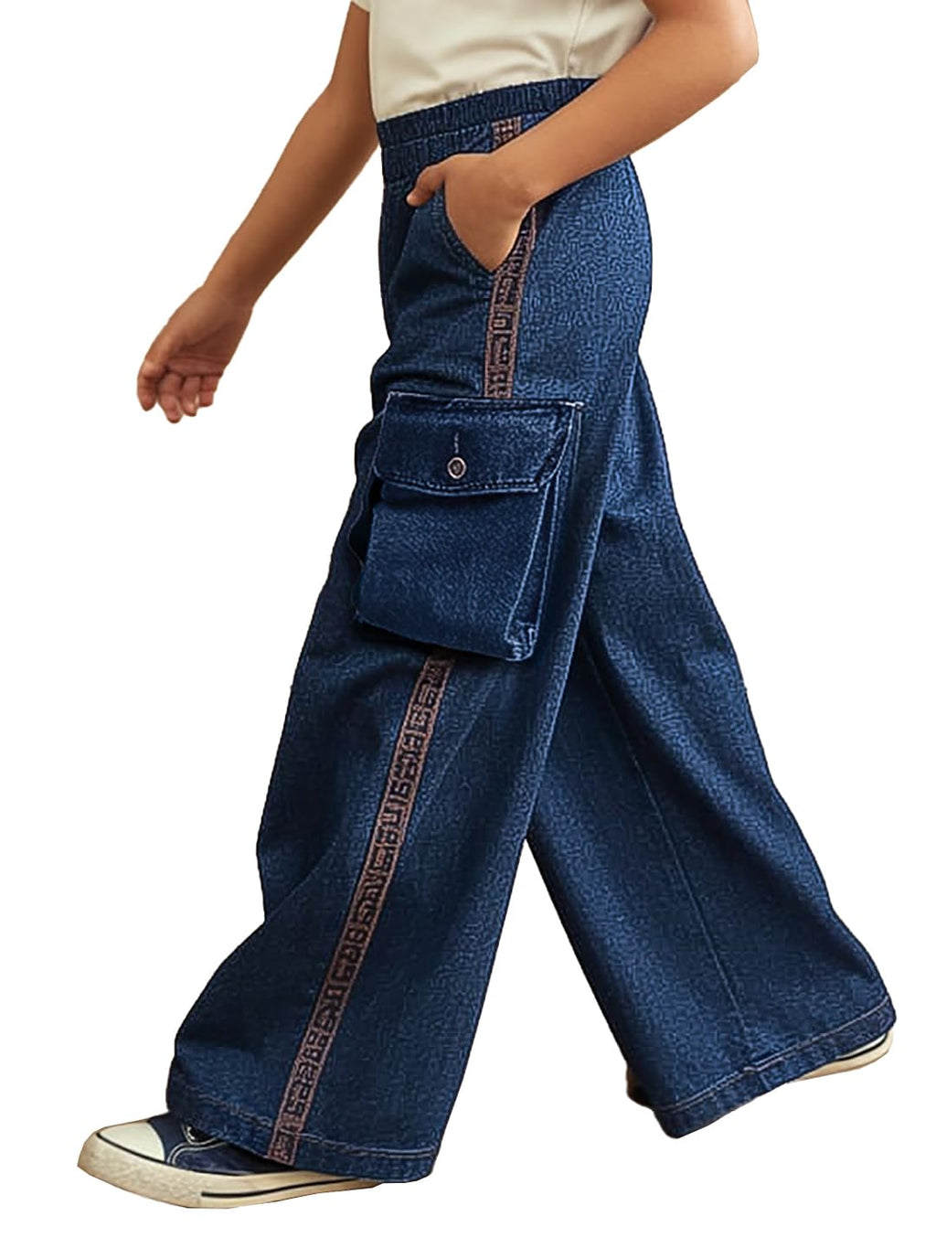 Naughty Ninos GirlS Loose Casual Pants (Nn00055Pnt_Dark Blue