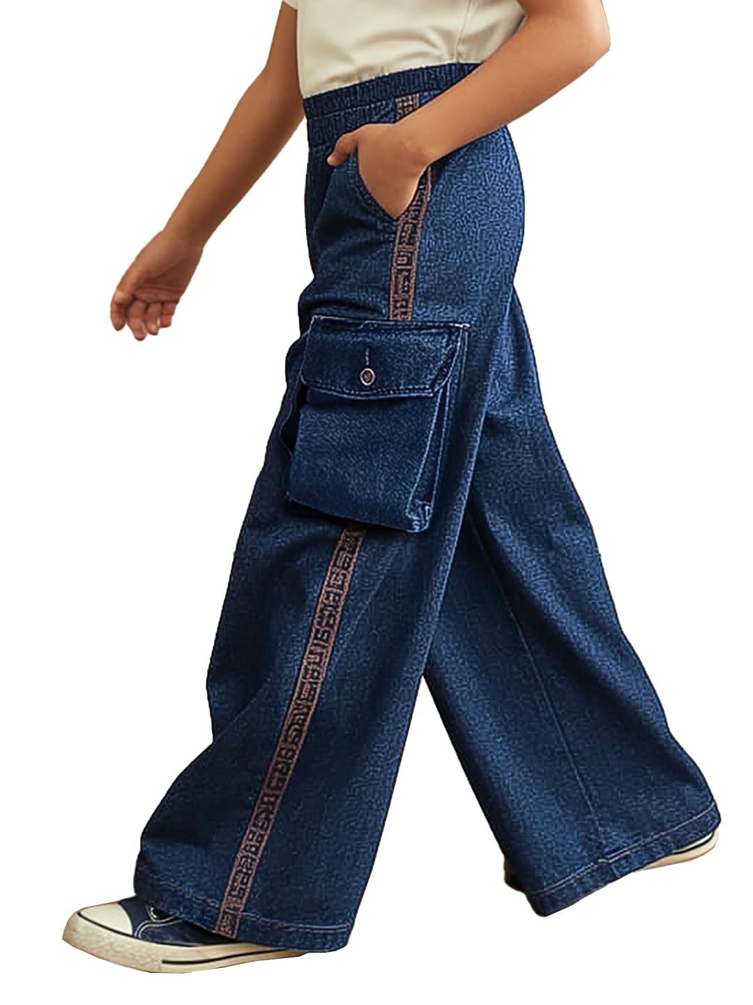 Naughty Ninos GirlS Loose Casual Pants (Nn00055Pnt_Dark Blue