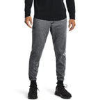 Under Armour Men's Tricot Joggers, Black Full Heather (001)/Black, Small