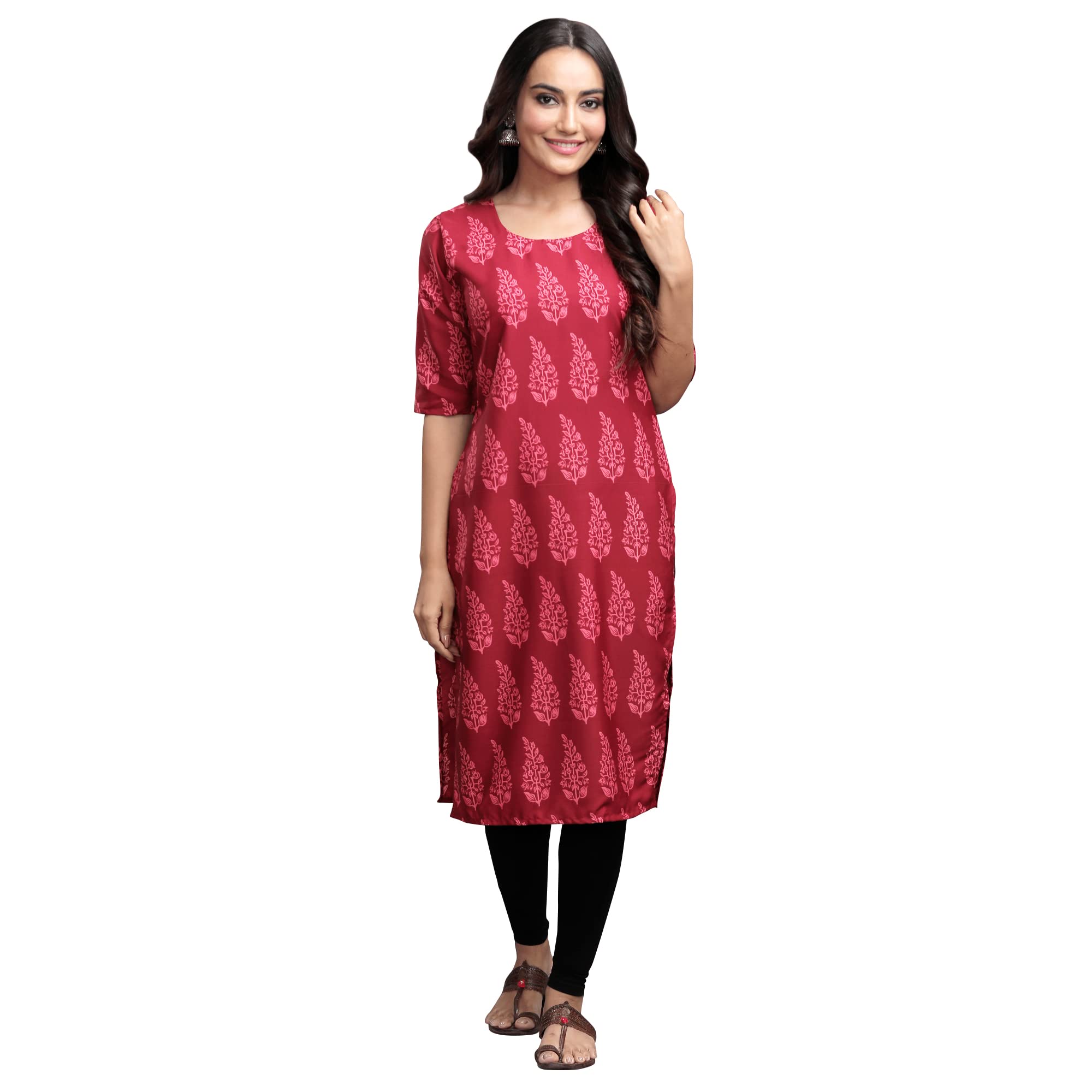 Pinkmint Womens Digital Printed Straight Kurta[Surbhi-530337-XXL]