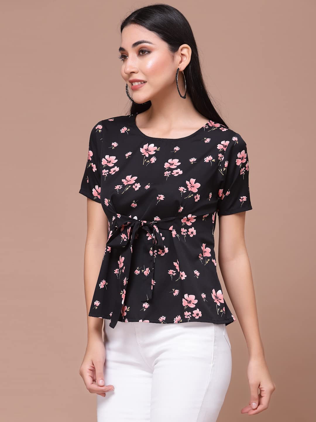 OOMPH! Tops for Women Stylish Latest, Black - mt490