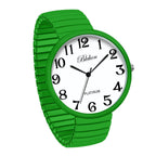 Blekon Collections New Super Large Face Stretch Band Japanese Movement PC21J Fashion Watch (Green)