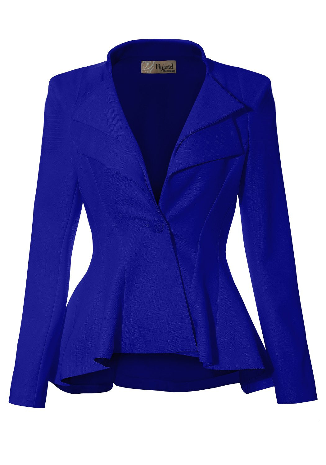 Women Double Notch Lapel Office Blazer JK43864 1073T Royal Small