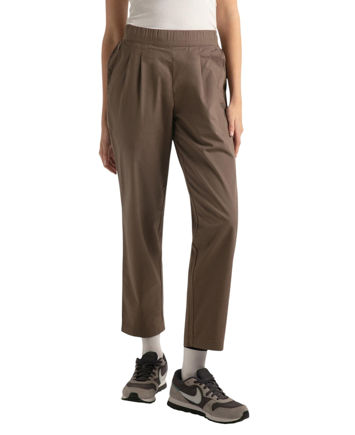 Jockey Wz09 WomenS Super Combed Cotton Regular Fit Hybrid Travel Pants_Dark Khaki_M