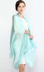 RIIQIICHY Women Shawls and Wraps for Evening Dresses Like Chiffon Turquoise Silk Scarf Formal Silky Pashmina Shawls for Weddings