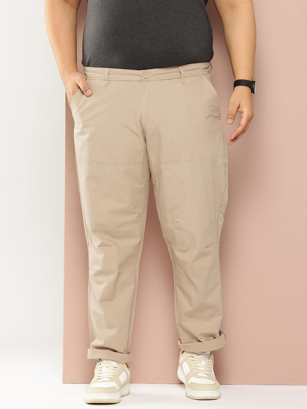 Thomas Scott Mens | Plus Size | Regular Fit | 100% Cotton | Breathable Fabric | Solid Color | Trouser | Chino | Casual Pants fo