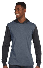 Unisex Jersey Long-Sleeve Hoodie - HEATHER NAVY - XS(D0102H7899X)