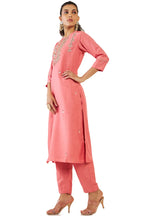 Soch Women Pink Silk Blend Embellished Kurta Set