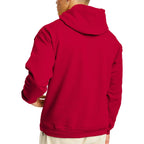 Hanes Men's Pullover EcoSmart Hooded Sweatshirt, Deep Red, Medium