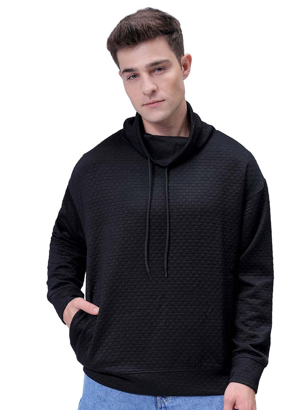 The Indian Garage Co Mens Polyester Blend Cowl Neck Sweatshirt