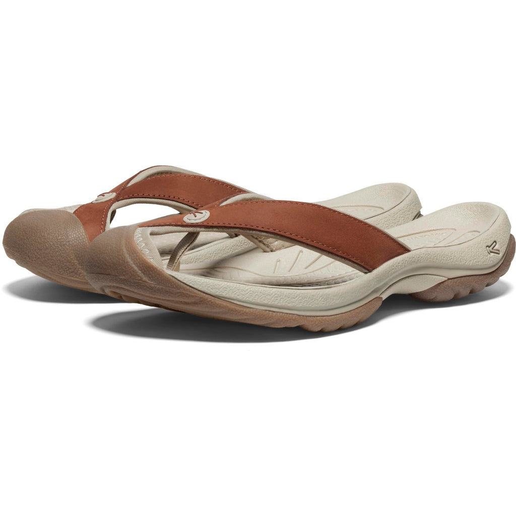 KEEN Women's Waimea H2 Toe Protecting Flip-Flops, Sorrel Horse/Plaza Taupe, 6