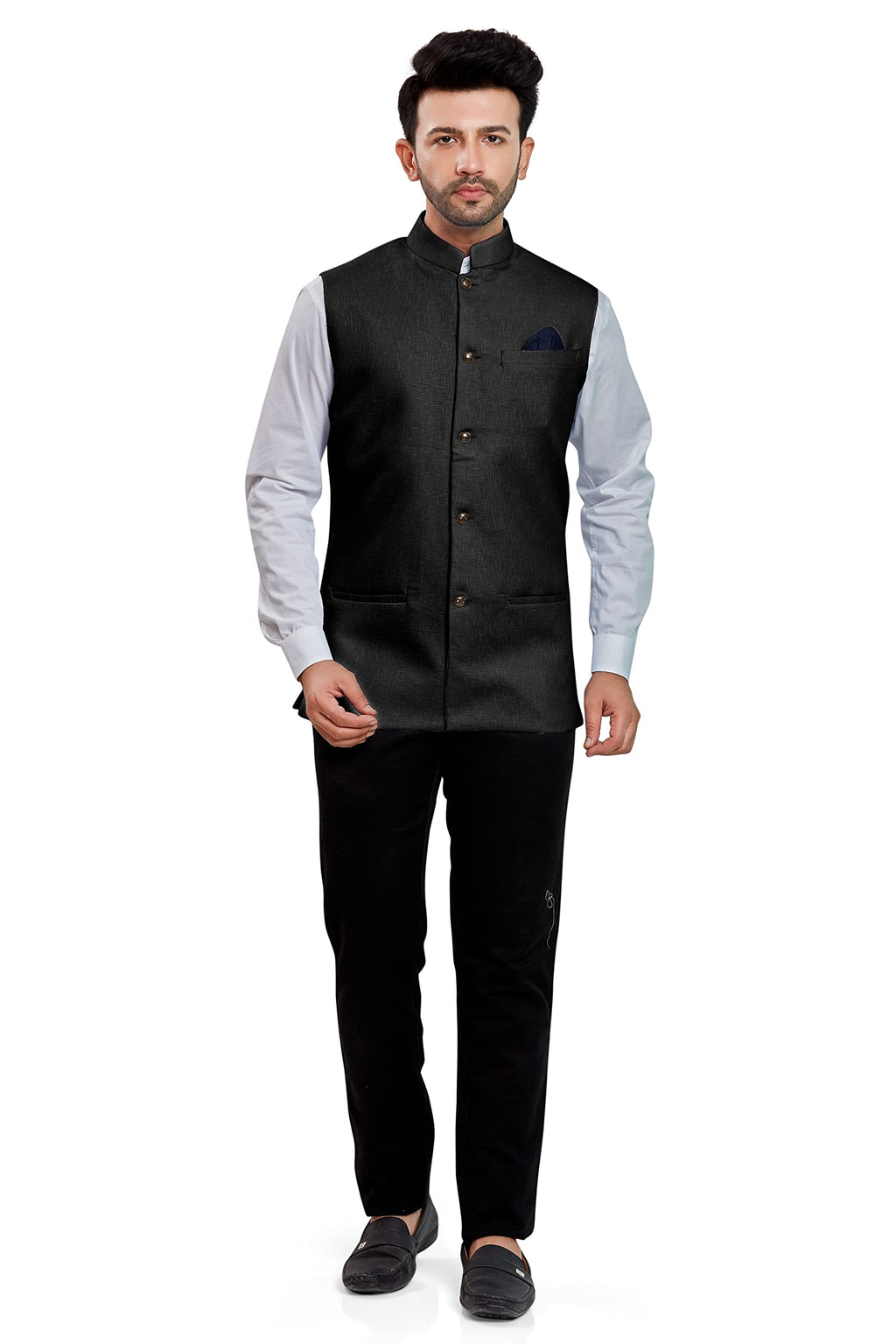 BE ACTIVE Mens Linen Blend Nehru Jacket With Mandarin Collar || Ethnic Koti For Men || Men Koti Formal|| Men Koti Wedding (RFKT