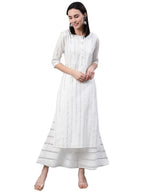 Libas WomenS Cotton Regular Kurta (12067O_White