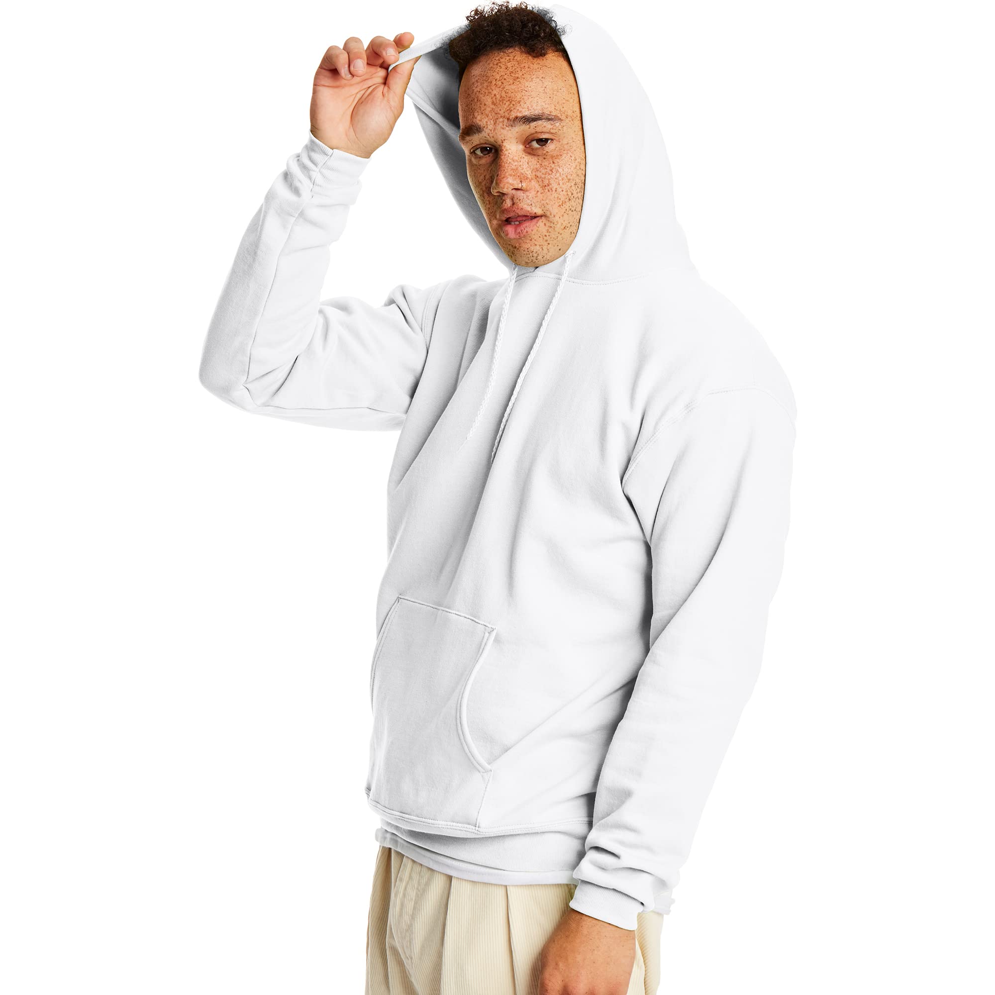 Hanes mens Pullover Ecosmart Hooded Sweatshirt Hoody, White, 4X-Large US