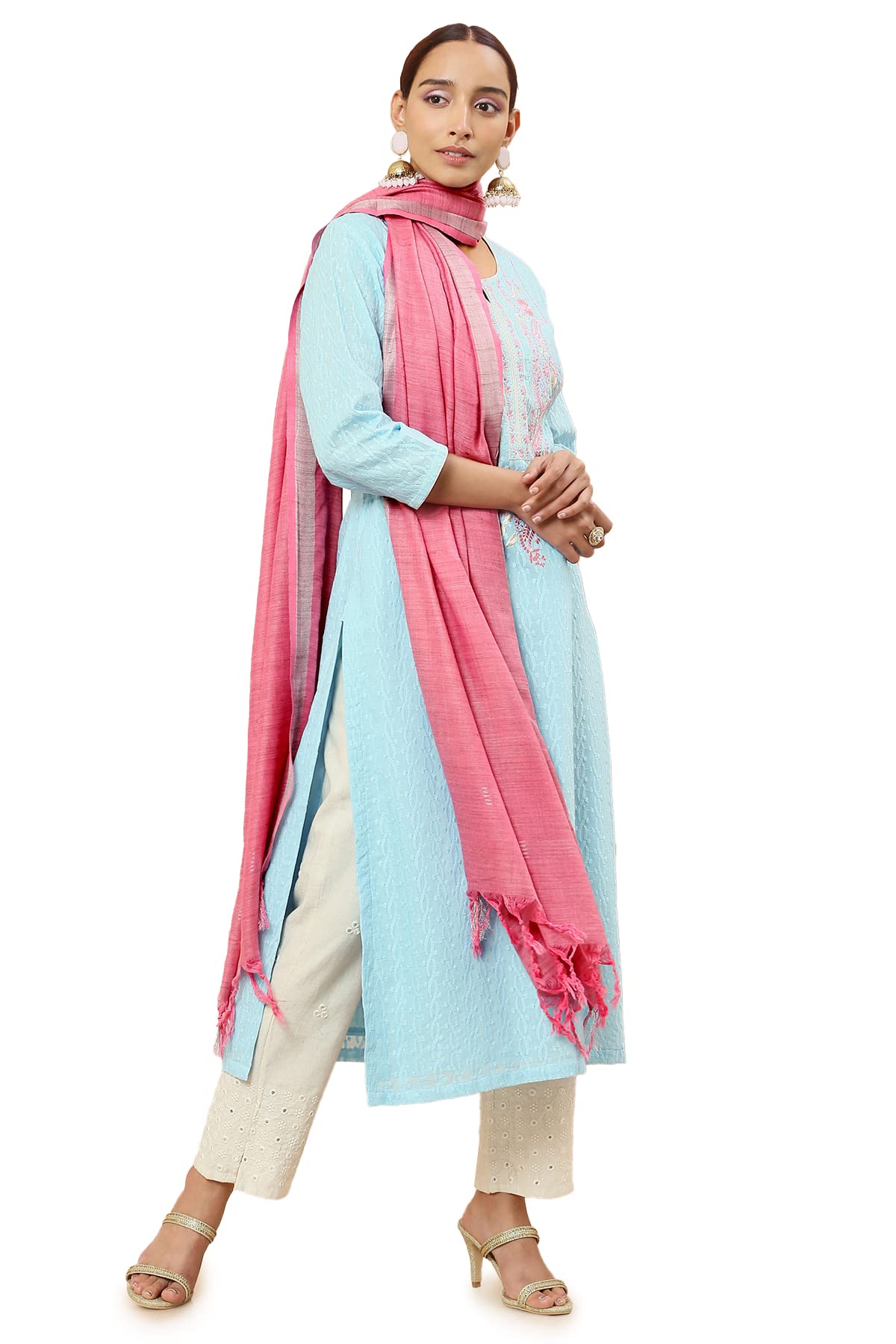 Soch Women Cotton Striped Dupatta