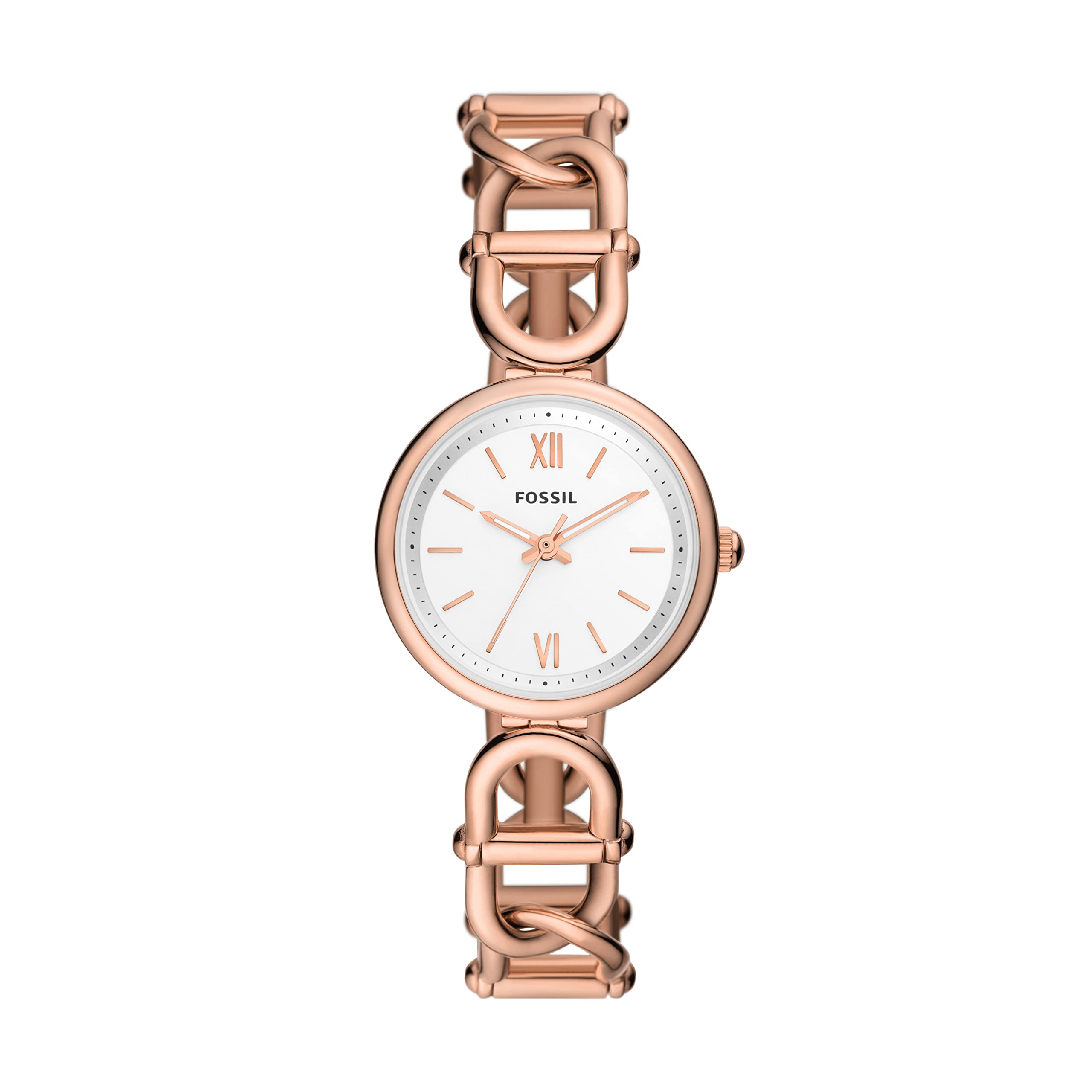 Fossil Women's Carlie Quartz Stainless Steel Three-Hand Watch, Color: Rose Gold (Model: ES5273)