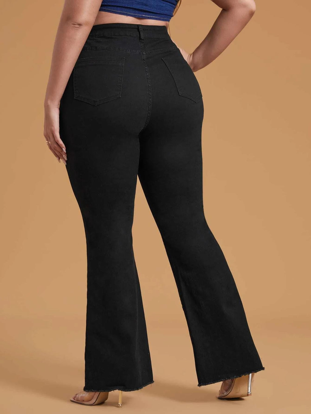 Kotty Womens High Rise Regular Fit Solid Jeans Jet Black
