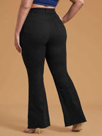 Kotty Womens High Rise Regular Fit Solid Jeans Jet Black