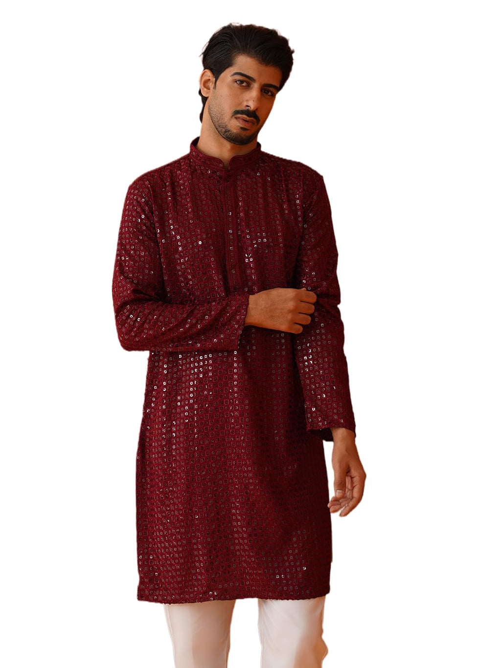 Jompers Mens Embroidered & Sequins Kurta Set