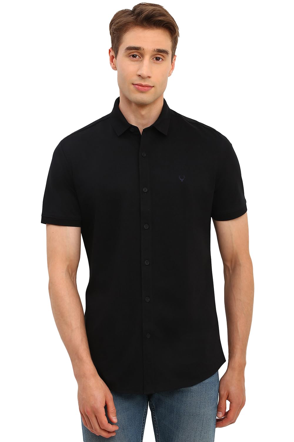 Allen Solly Men Slim Fit Solid Casual Half Sleeve Short Sleeve Shirt