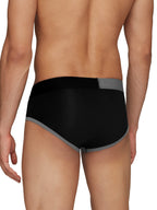 XYXX Mens Underwear Dualist IntelliSoft Antimicrobial Micro Modal Brief Pack of 3 (Navigate & Black Iris;Lime Punch & Black;Bla