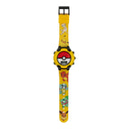 Accutime Kids Pokemon Pokeball Digital LCD Quartz Wrist Watch with Yellow Bezel, Cool Inexpensive Gift & Party Favor for Boys, G