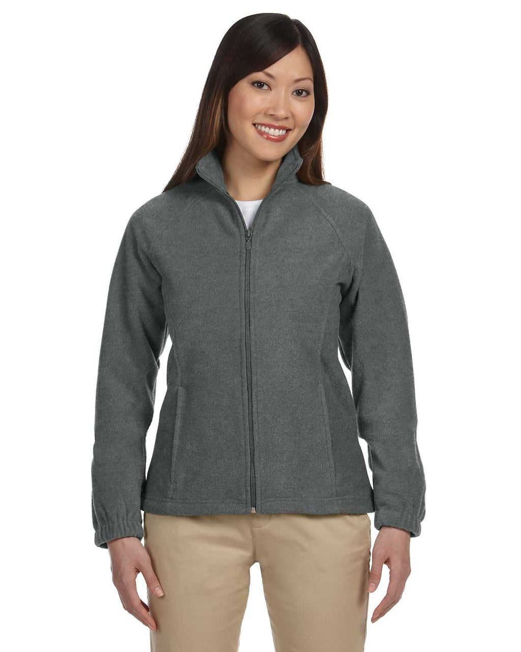 Ladies 8 oz Full-Zip Fleece - BLAcK - XS(D0102H76WP6)