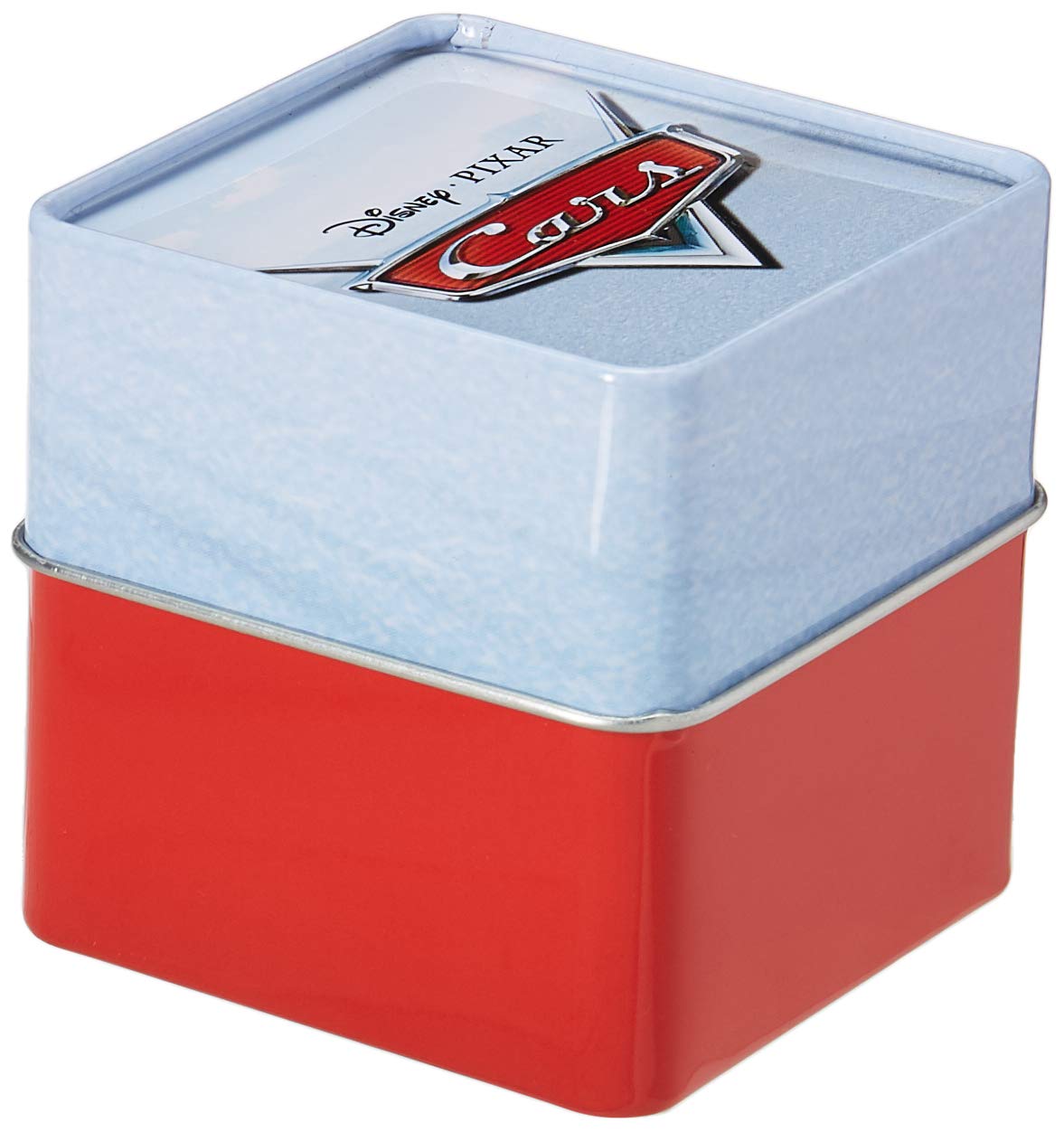 Accutime Cars Kids' Analog Watch with Silver-Tone Casing, Red Bezel, Red Strap - Official Cars Lightning McQueen Character on Th