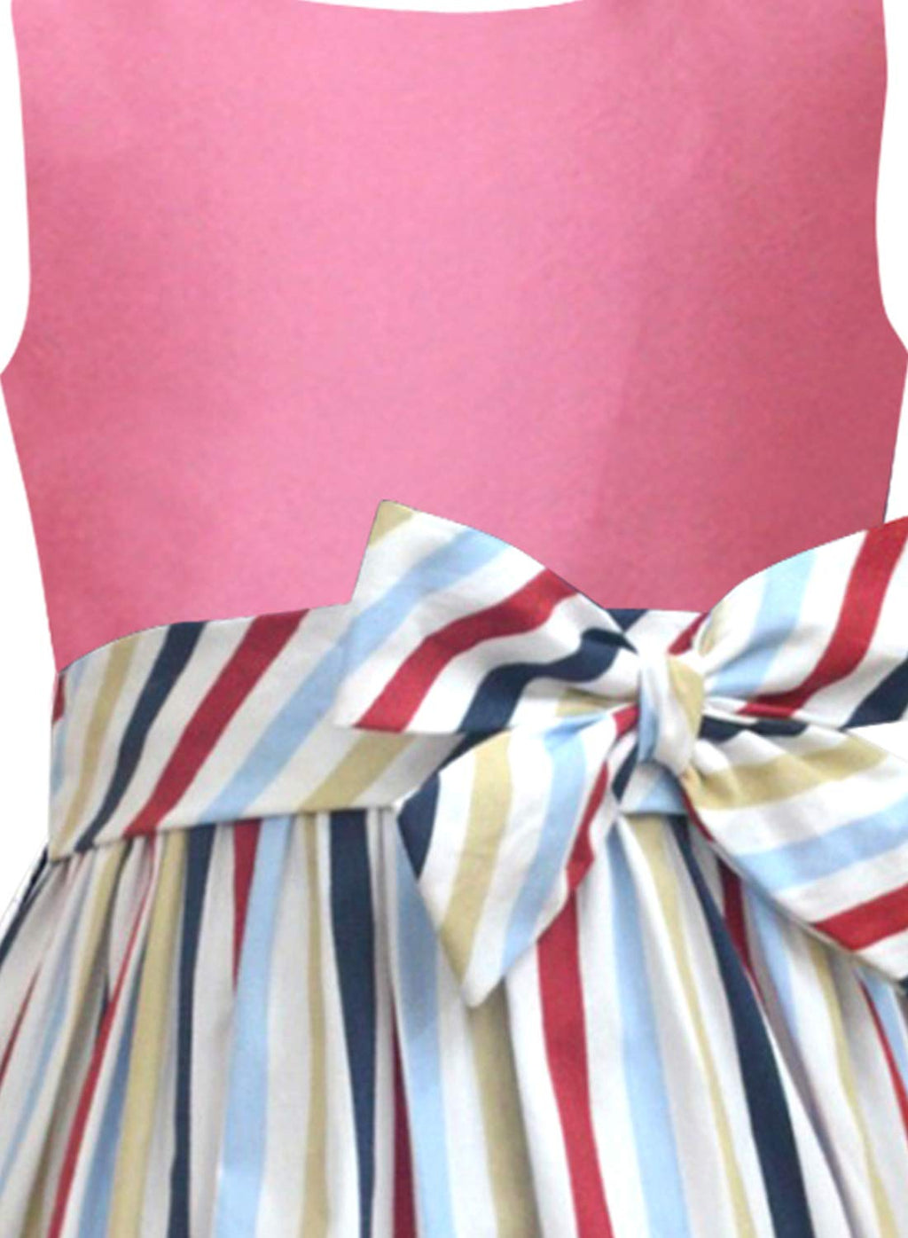 A.T.U.N. (ALL THINGS UBER NICE) Girls Cotton Blend Fit and Flare Knee-Length Casual Dress (GDRS DBW_Rouge-Multi_9-10 Years)