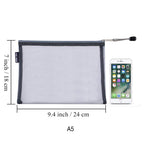 HRX Package Nylon Mesh Cosmetic Bags Zippered, 6PCS A5 Makeup Travel Cases Organizer Pouches for Purse Diaper Bag Office Station