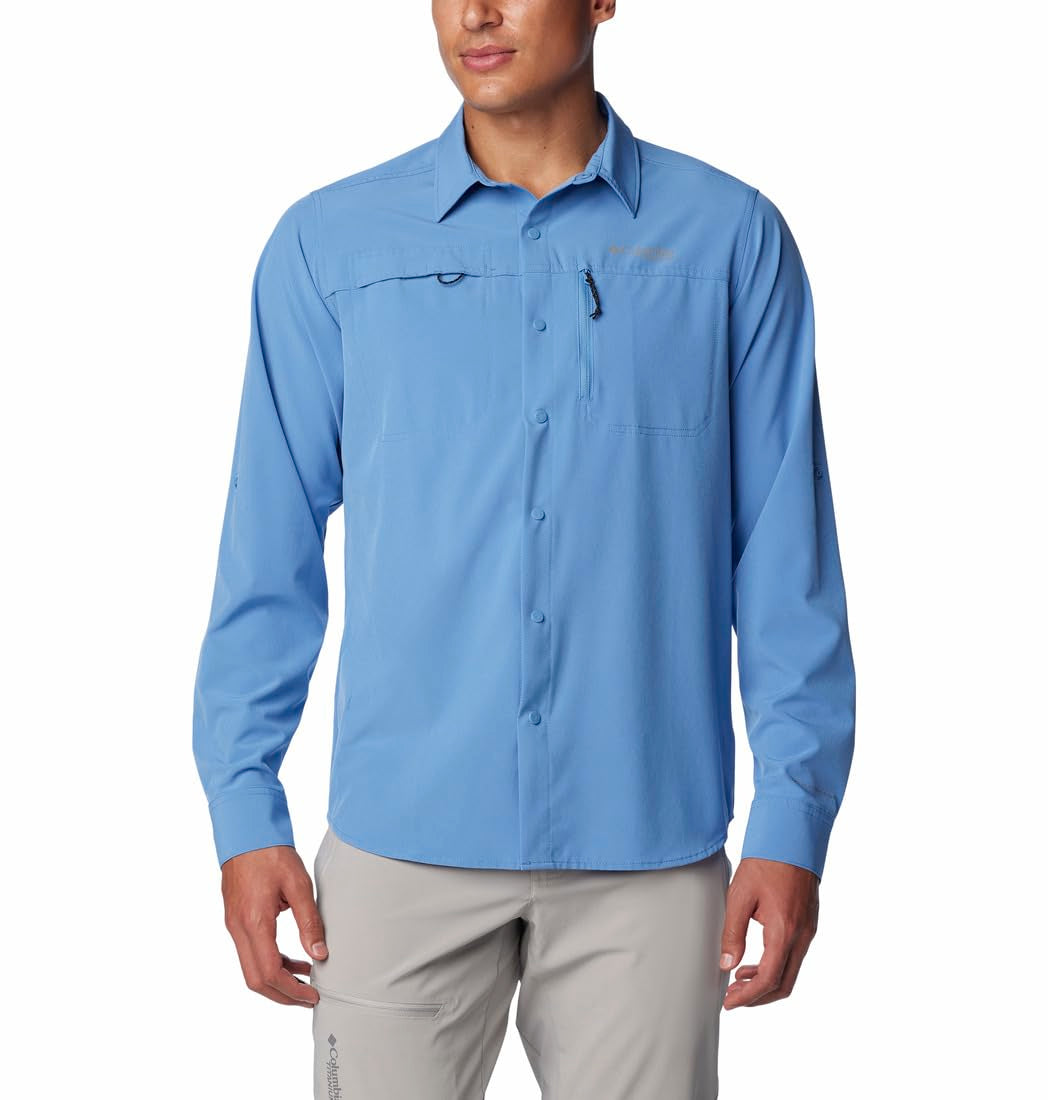 Columbia Men Navy Blue Omni Wick Summit Valley Woven Long Sleeve Hiking | Trekking | Camping | Safari Shirt, XXL 2