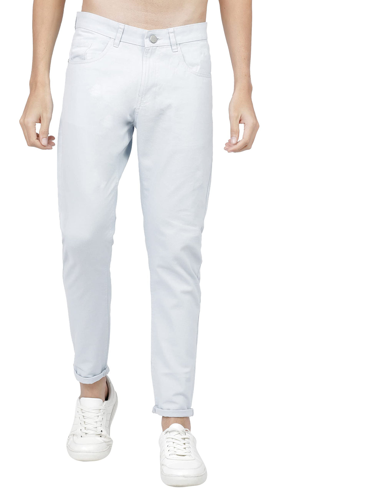 Ketch MenS Mid Rise Slim Casual Pants (Khtr000128_Ballad Blue, 32)