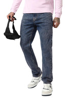 Bewakoof Mens Washed Slim Straight Fit Polycotton Jeans_687447_Blue_32