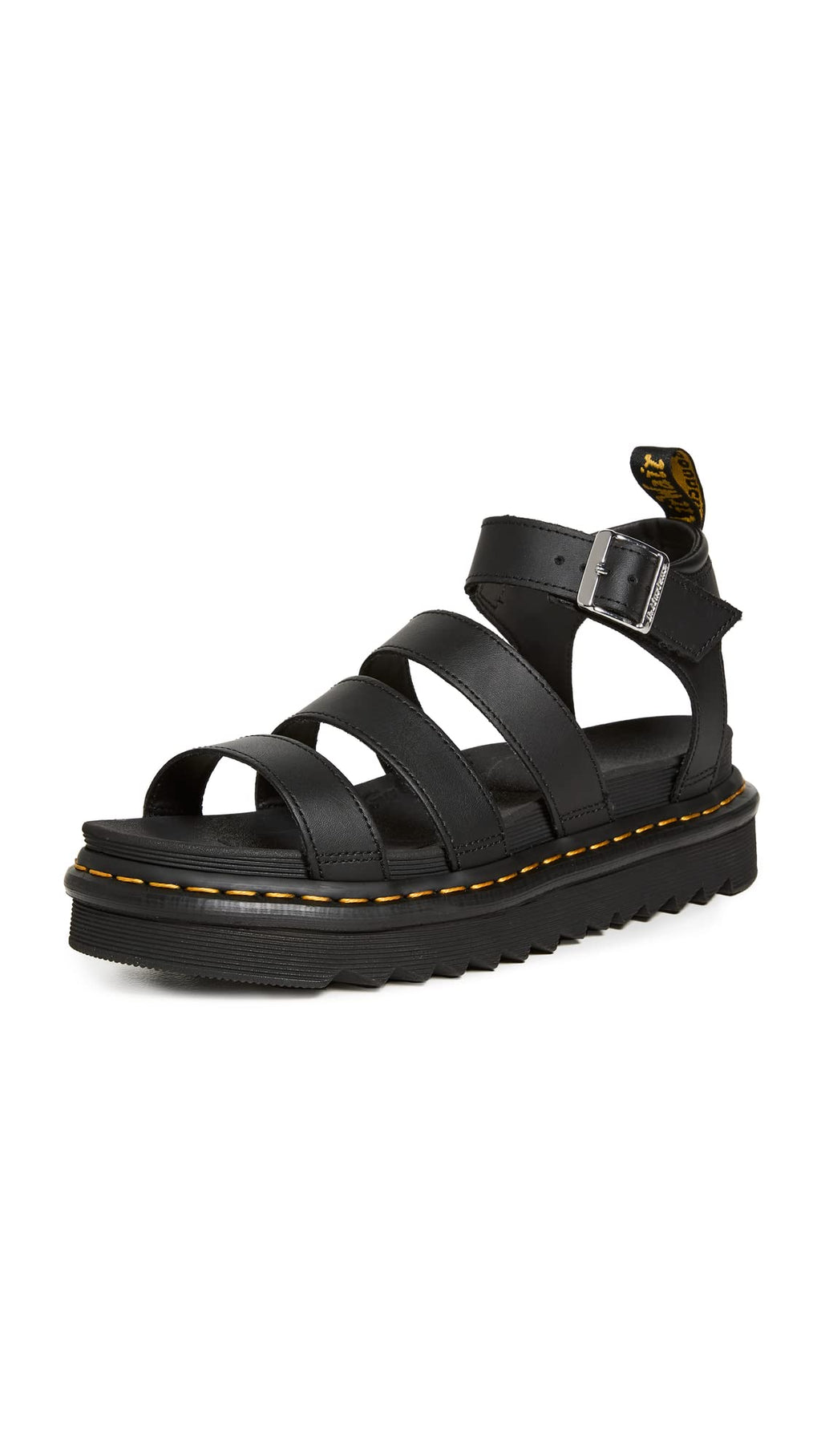 Dr. Martens Women's Blaire Fisherman Sandal, Black Hydro Leather,