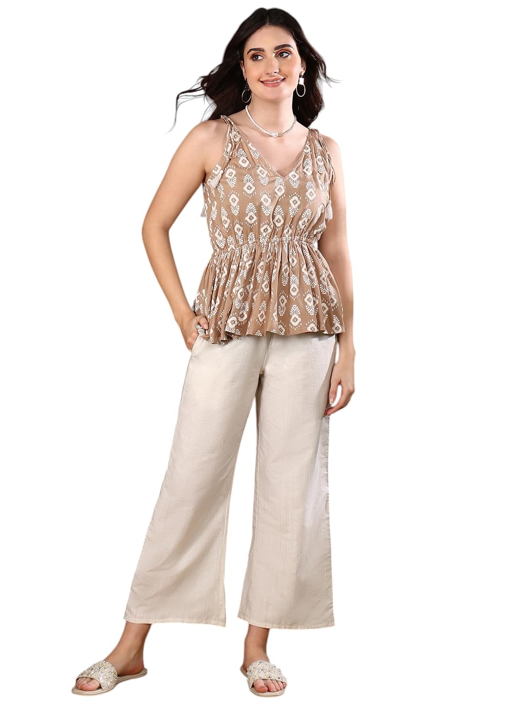 Stylum Womens Floral Printed Rayon Kurti Pant Set