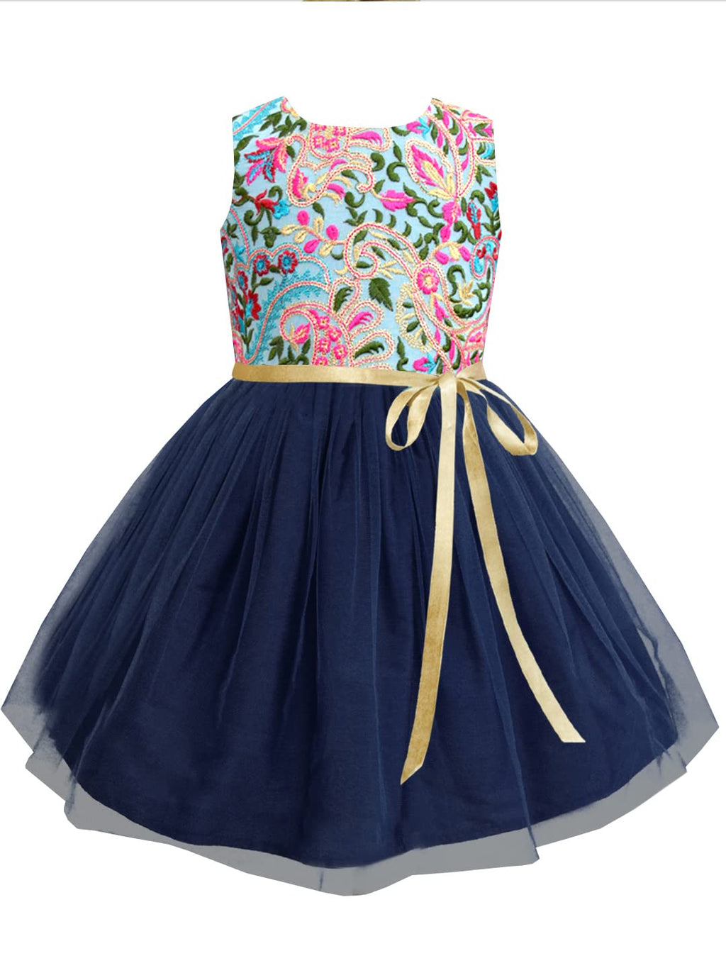 A.T.U.N. (ALL THINGS UBER NICE) Girls Embroidered Birthday Party Frock Dress